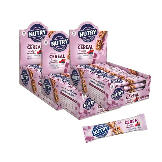 Imagem de Barra Cereal Frutas Vermelhas Nutry C 24 Kit 3