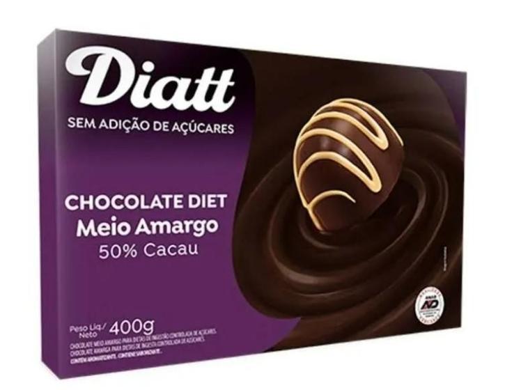 Imagem de Barra Chocolate Diet Meio Amargo 50% Cacau 500g - Diatt