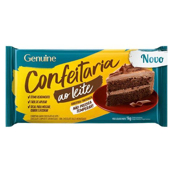 Imagem de Barra Chocolate Fracionado Cobertura Confeitaria Ao Leite 1kg - Genuine - CARGILL