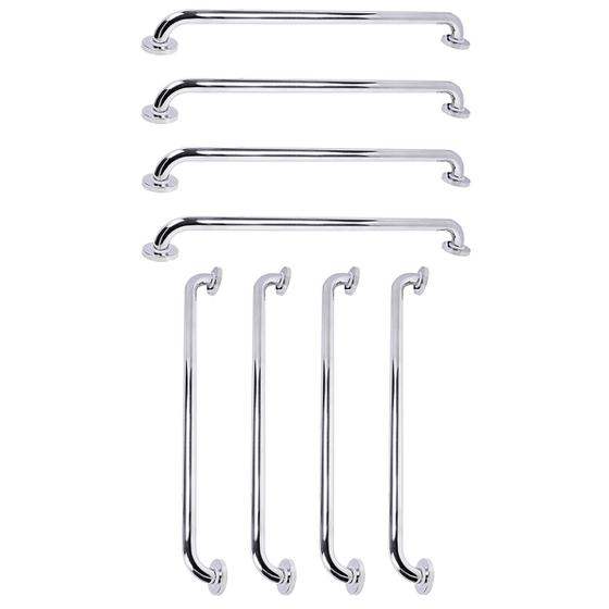 Imagem de Barra de Apoio 70cm Aço Inox Kit 8 Unidades Idoso Gestante Criança Banheiro Box Segurança Proteçao Suporte Resistente Acessibilidade