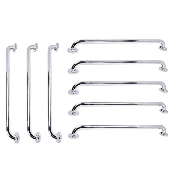 Imagem de Barra de Apoio 70cm Inox Kit 8 Unidades Idoso Criança Gestante Deficiente Acessibilidade Casa Banheiro Box Suporte Corrimao Proteçao Segurança