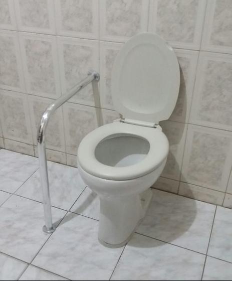 Imagem de Barra De Apoio Para Vaso Sanitário Em L 60x50 Alumínio