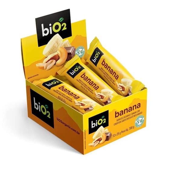Imagem de Barra de Castanhas Banana com Chocolate Vegana BiO2 cx12
