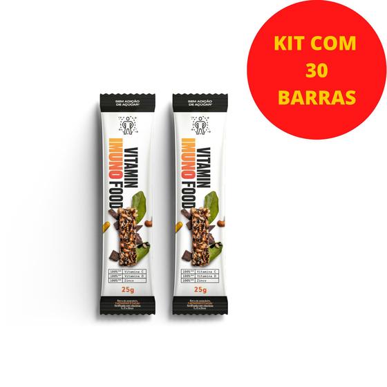 Imagem de Barra de Castanhas com Vitaminas C, D e Zinco, Kit com 30 Barras, Vitamin Imuno Food