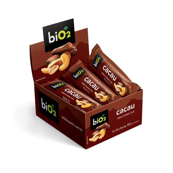 Imagem de Barra De Castanhas E Cacau 12 Unidades 25g Cada BiO2