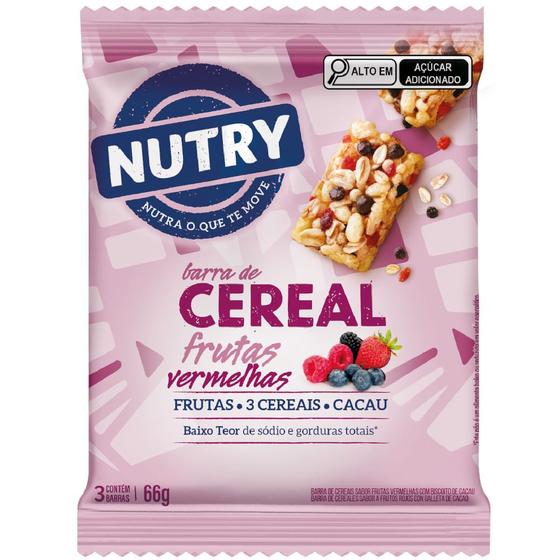 Imagem de Barra de Cereais Nutry Frutas Vermelhas e Cookies com 3 Unidades