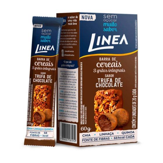 Barra de Cereal Diet 3 Grãos Trufa de Chocolate c/3 - Linea - Barra de ...