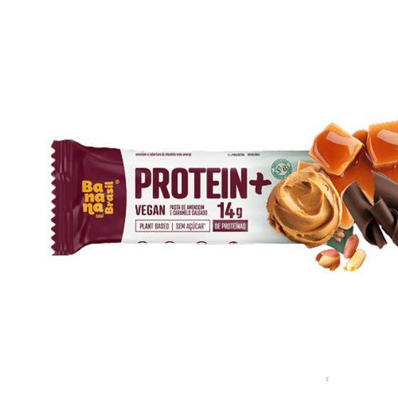 Barra de Cereal Protein+ Vegano Pasta de Amendoim e Caramelo Salgado 1 UN 50g Banana Brasil