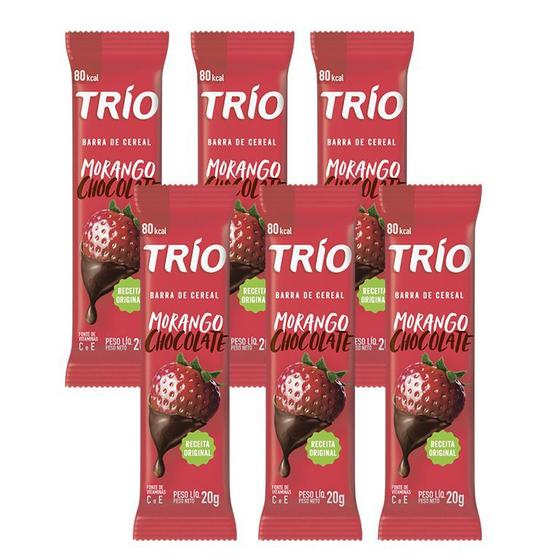Imagem de Barra de Cereal Trio com 12 unid Morango Com Chocolate