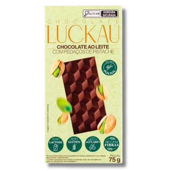 Imagem de Barra De Chocolate Ao Leite Com Pistache Luckau 75G