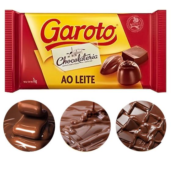Barra de Chocolate ao Leite Garoto 1kg Chocolate / Barra de Chocolate