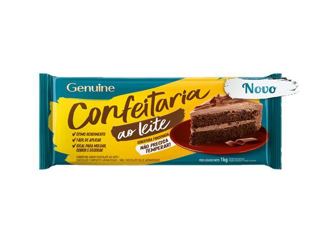 Imagem de Barra De Chocolate Confeitaria Ao Leite 1kg - Genuine