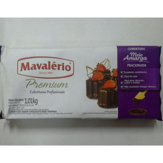 Imagem de Barra de chocolate meio amargo 1kg. - MAVALÉRIO