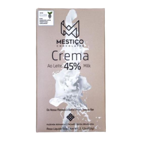 Imagem de Barra De Chocolate Mestiço Crema 45% Ao Leite Barra 60G