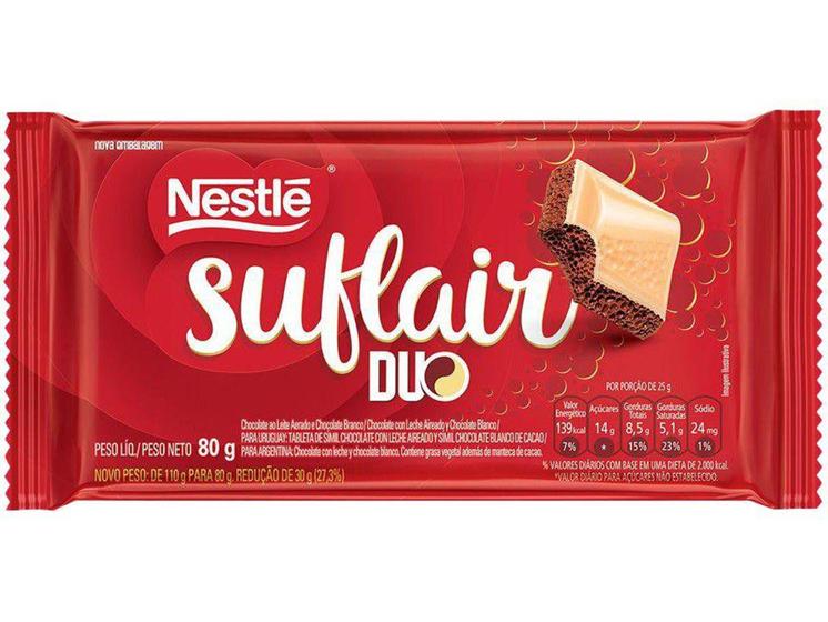 Imagem de Barra de Chocolate Suflair Duo 80g Nestlé