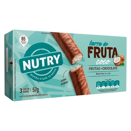 Imagem de Barra de Coco Com Cobertura de Chocolate Nutry 3x19g