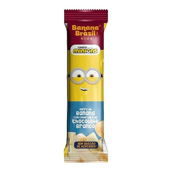 Imagem de Barra de Fruta Banana Brasil Kids Minions Sabor Banana e Chocolate Branco Zero 22g