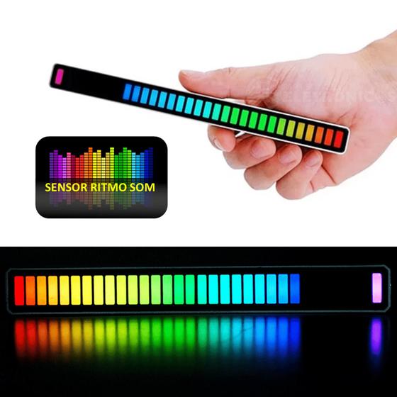 Imagem de Barra De Led Rítmica Colorido RGB 32 Leds Ativação Por Batida da Música KPFR508