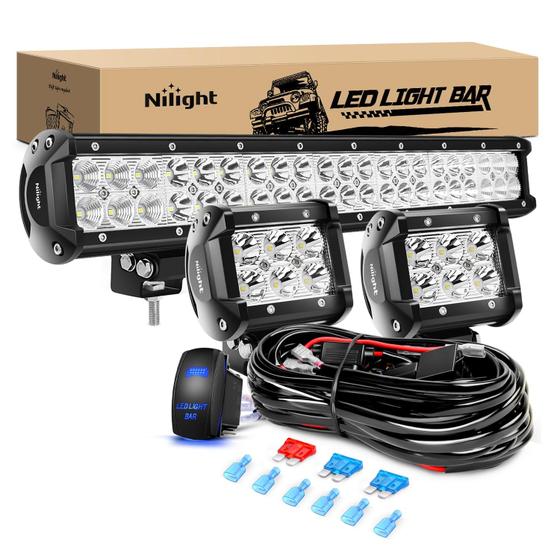 Imagem de Barra de luz LED Nilight 20 cm 126 W Spot Flood Combo + 2 cápsulas