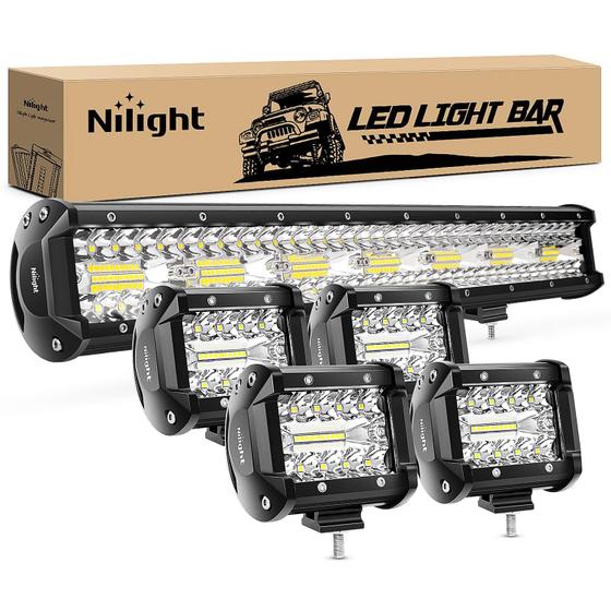 Imagem de Barra de luz LED Nilight 20 polegadas e 420 W Triple Row Flood Spot Combo