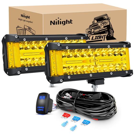 Imagem de Barra de luz LED Nilight Side Shooter de 7 polegadas e 2 unidades para Off Road