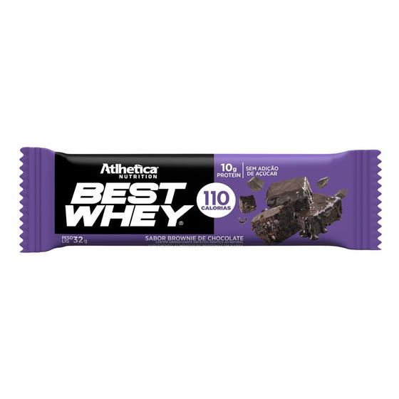 Imagem de Barra de Proteína Best Whey Atlhetica Nutrition Sabor Brownie de Chocolate com 10g de Proteína Zero Açúcar 50g