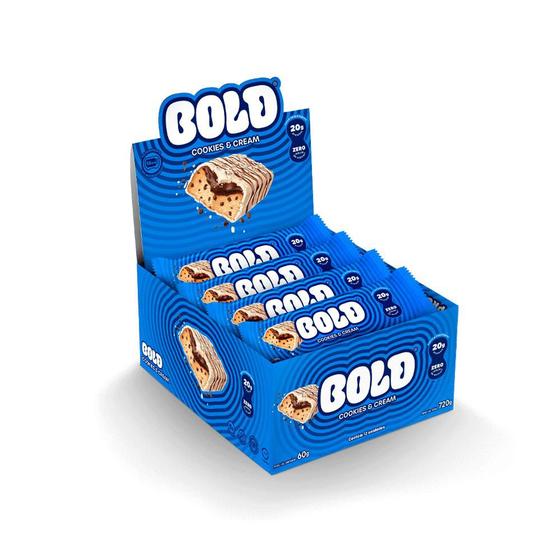 Imagem de Barra de Proteína BOLD Snacks Cookies & Cream (20g de Proteína) - Caixa com 12 unidades