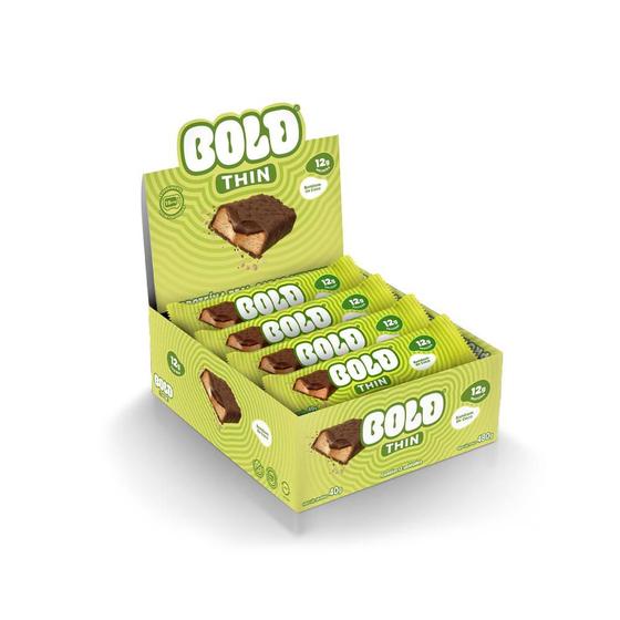 Imagem de Barra de Proteína BOLD Snacks Thin Caramelo & Amendoim (12g de Proteína) - Caixa com 12 unidades