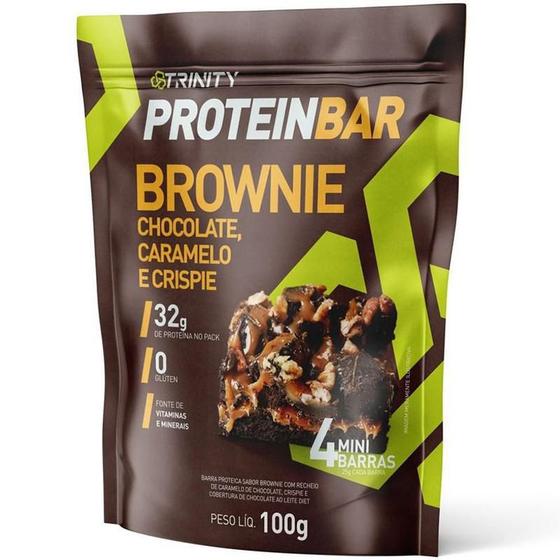 Imagem de Barra de Proteina Protein Bar Brownie Chocolate, Caramelo e Crispie - 100g - Trinity