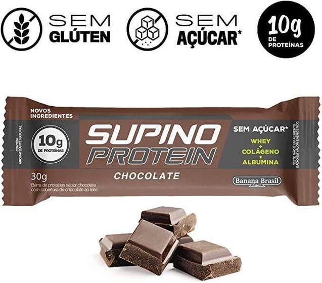 Imagem de Barra De Proteína Sabor Chocolate Supino 360G C / 12 Un.
