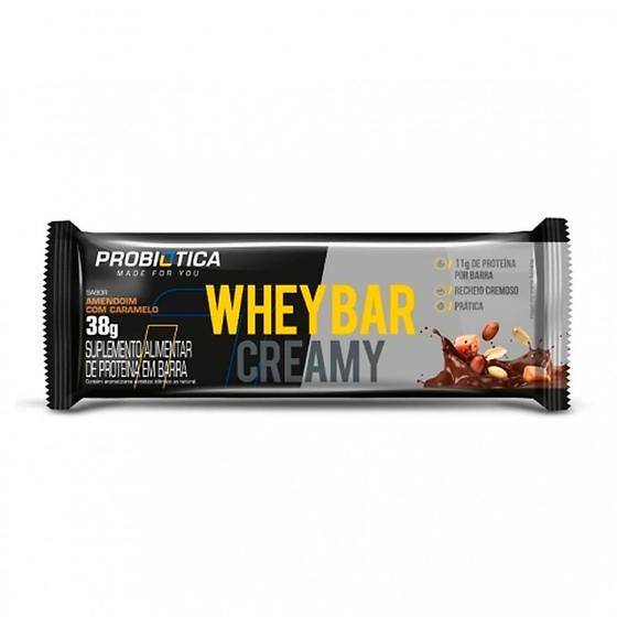 Imagem de Barra de Proteína Whey Bar Creamy Probiótica Sabor Amendoim com 11g de Proteína 38g