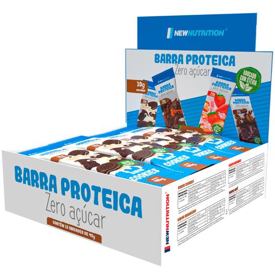 Barra de Proteína Zero Açúcar 40g com 12 Unidades NewNutrition - Barra ...