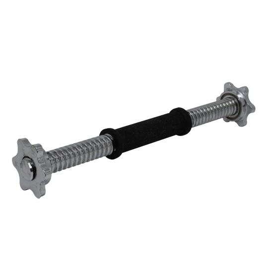 Barra halter 35cm de inox com rosca sem anilha Menor preço em Barra halter 35cm de inox com rosca sem anilha