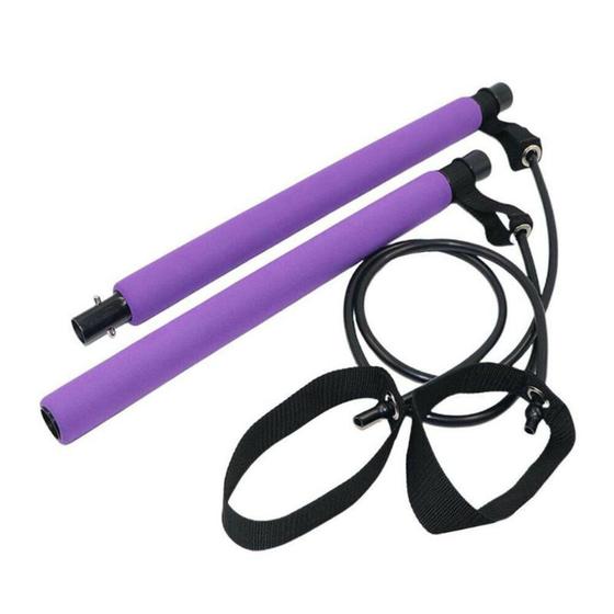 Imagem de Barra P/ Treino De Pilates Extensor Elástico Yoga Exercício Roxo - Mbfit