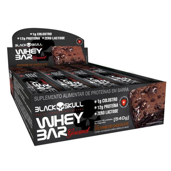 Imagem de Barra Protéica Whey Bar Gourmet Black Skull Display c/ 12 Unidades