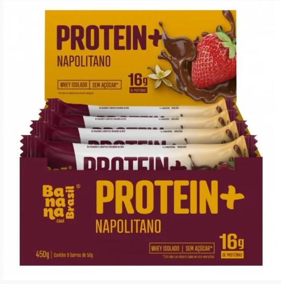 Imagem de Barra Protein + Napolitano DP 9X50g Whey Isolado