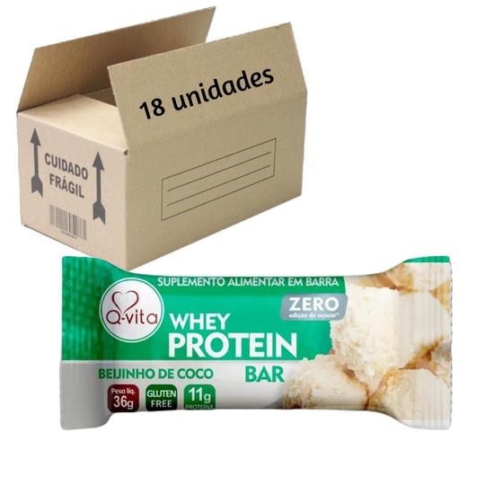 Imagem de Barra Protein Q-Vita Beijinho Coco Zero 36G (18 Unidades)