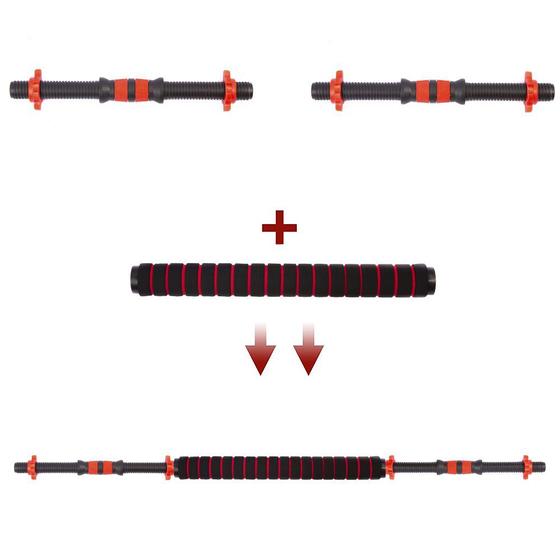 Barra Supino Halter com Rosca e Conector Kit 2 em 1 Yangfit Menor preço em Barra Supino Halter com Rosca e Conector Kit 2 em 1 Yangfit