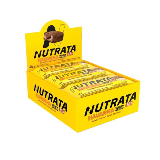 Imagem de Barra whey grego banoffee havanna display 12un barras de 40g nutrata