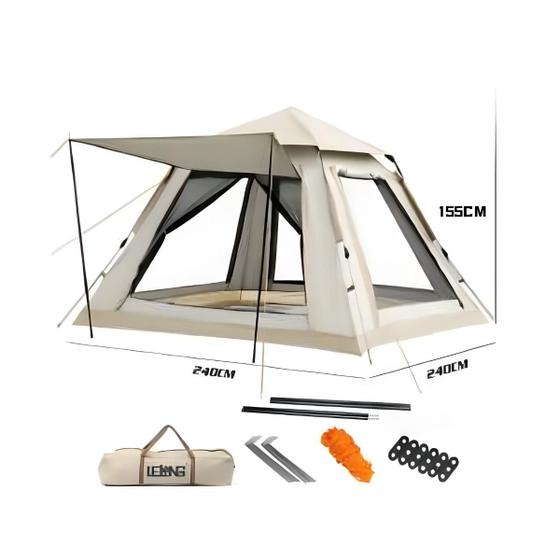 Imagem de Barraca De Acampamento Camping Dobrável Automática 3-4 pessoas Com Tela Toldo Portátil