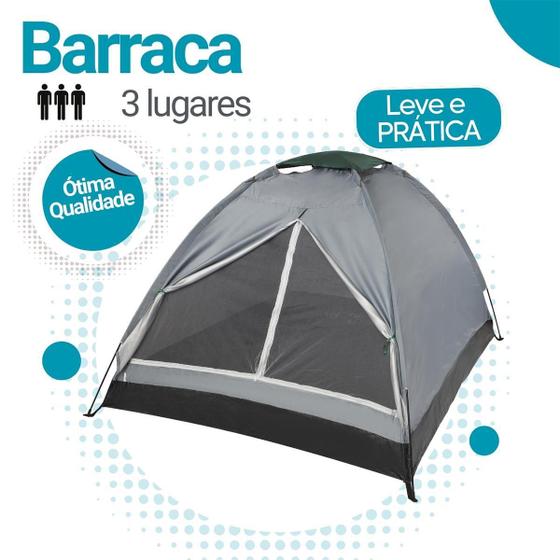 Imagem de Barraca De Camping 3 Pessoas Impermeável Com Bolsa