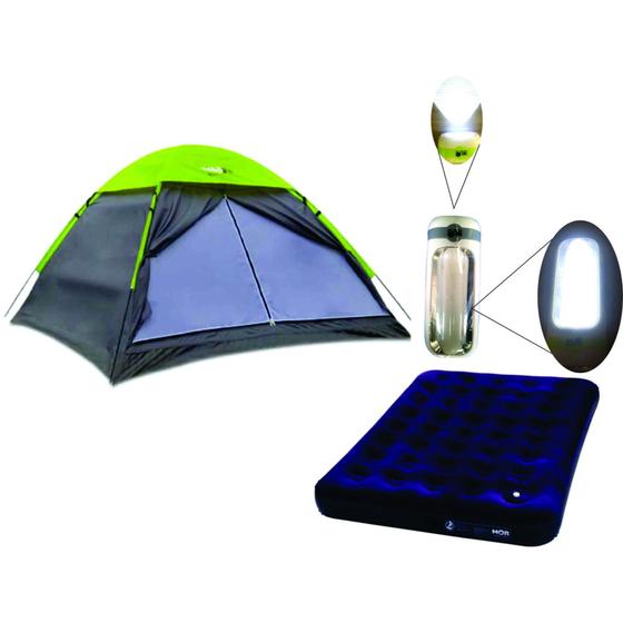 Barraca de Camping 3 Pessoas Weekend C/ Colchao de Casal + Lanterna Menor preço em Barraca de Camping 3 Pessoas Weekend C/ Colchao de Casal + Lanterna