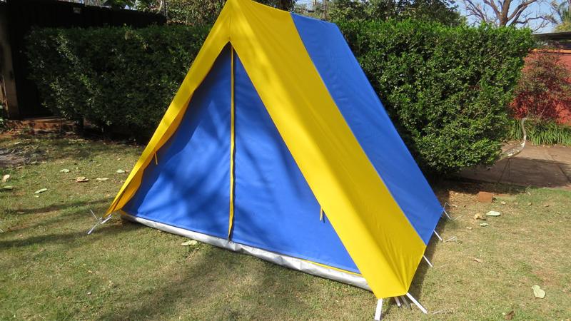 Imagem de Barraca de Camping Modelo Canadense Natura 5 Lugares PLUS Gripa Tents Padrão Azul Royal & Amarela