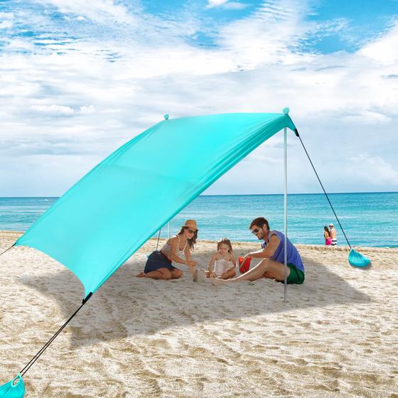 Imagem de Barraca de praia AKLIFFE Sun Shelter UPF50+ para 4 pessoas 7 x 7 pés