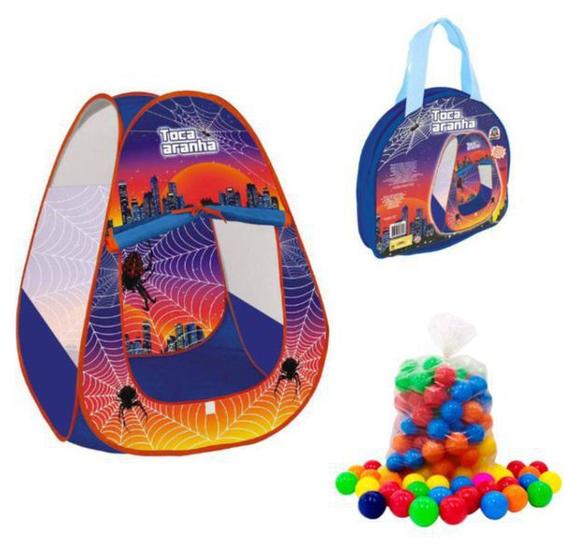Barraca Infantil Aranha Com 100 Bolinhas Braskit Menor preço em Barraca Infantil Aranha Com 100 Bolinhas Braskit