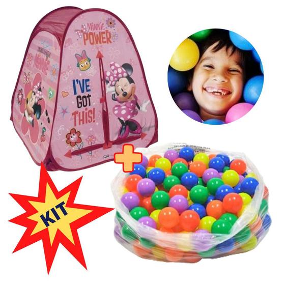 Imagem de Barraca Infantil Bolinhas Tenda Minnie Casinha Menina Kit