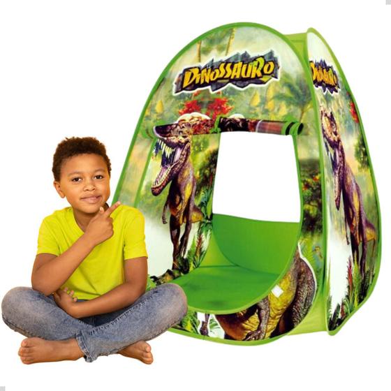 Imagem de Barraca Infantil Cabaninha Toca Dos Dinossauros Dobrável Camping Brinquedo Menino