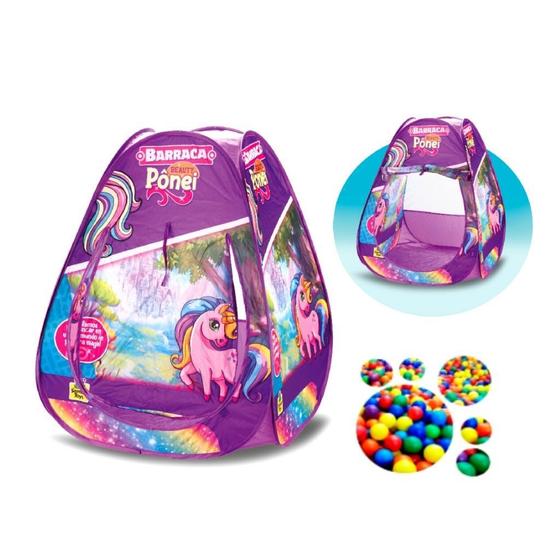 Imagem de Barraca infantil instantanea ponei com bolinhas coloridas