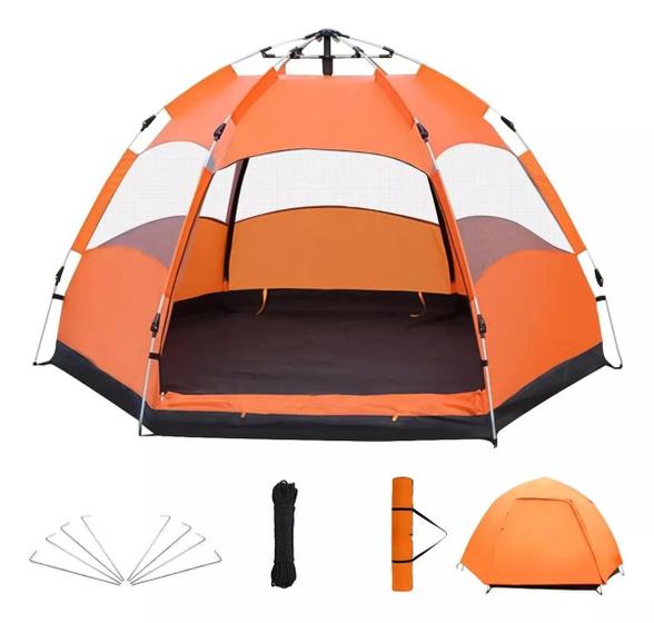 Imagem de Barraca Monta Sozinha Camping 4 Pessoas Automática Dobrável