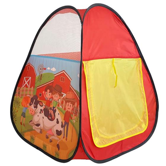 Imagem de Barraca Tenda da Fazendinha Infantil Vermelho Toca Cabana Crianças Castela